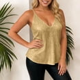 thumbnail image 6 of Xdegoge Camisoles for Women Sequin Sparkly Glitter Tank Tops V Neck Sleeveless Shimmer Cami Summer Trendy Party Out Going Outfits, 6 of 7