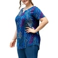 thumbnail image 3 of a.Jesdani Women's Plus Size Tunic Tops Short Sleeve V Neck Casual Blouses M-4X, 3 of 10