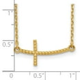 thumbnail image 3 of 14K Yellow Gold Cable Necklace with Pendants Chain Sideways Curved Textured Cross 19 inch 1 mm, 3 of 3