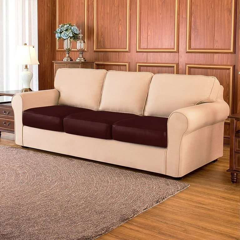 Subrtex Stretch Separate Seat Cushion Covers PU Waterproof Couch