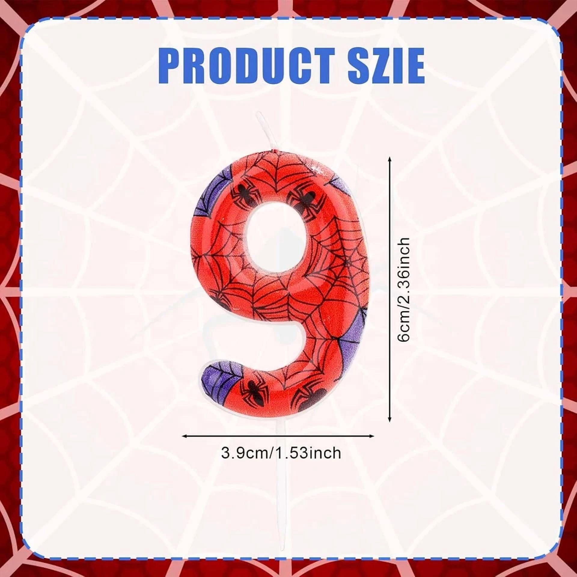 Birthday Candle, Red Blue Themed Number Candle Web Candle Cake Topper Birthday D