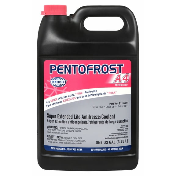 Anticongelante PENTOSIN Es330 2005 A 2006 Lexus V6 3.3L Prediluido 50% Rosa Pentofrost A4 1 Gal