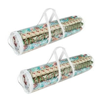 Elf Stor Set of 2 Wrapping Paper Storage - Clear Totes for 30-Inch Rolls