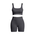 thumbnail image 2 of Women Workout Sets High Waisted Biker Yoga Shorts for Women Tummy Control Fitness Shorts & Cropped Vest Cami Tops Sets Yoga Workout Outfits for Women, 2 of 5