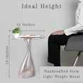 thumbnail image 2 of Round Side Table 18 Inch Silver Metal Accent Table for Small Spaces Living Room Bedroom Balcony Easy Assembly Modern Minimalist Design, 2 of 8
