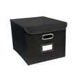 thumbnail image 2 of Cesta de almacenamiento plegable de tela decorativa con tapas, caja de almacenamiento organizadora para Negro, 2 of 9