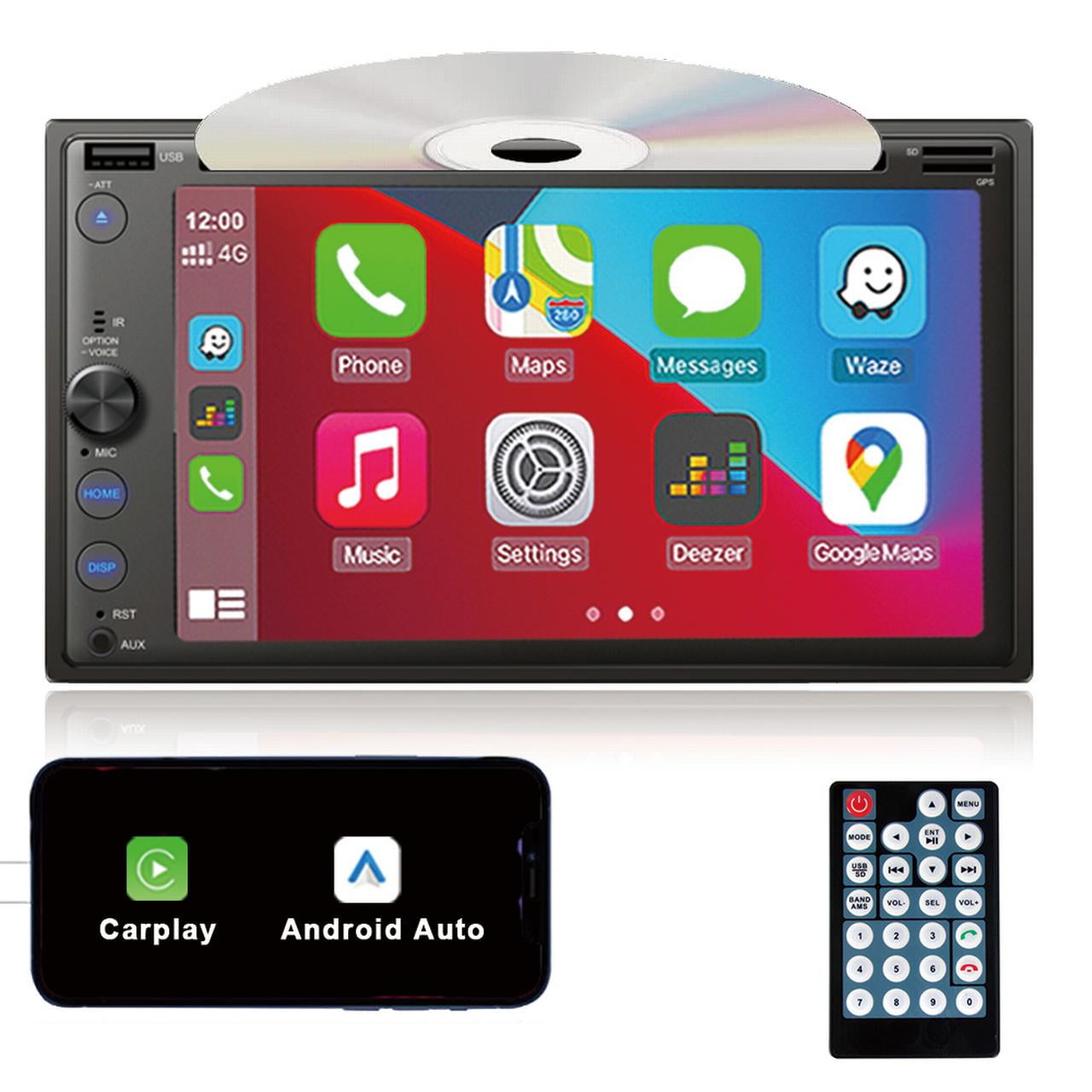 Alondy Double Din Car Stereo CD/DVD Player with Apple Carplay/Android