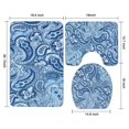 thumbnail image 3 of Blue Paisley Pattern Bathroom Rugs Sets 3 Piece,Toilet Cover Set,Absorbent Non Slip Bathroom Mats Sets with U-Shaped Contour Rug Toilet Rug Set, 3 of 5