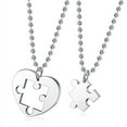 thumbnail image 1 of 2 piezas de acero inoxidable parejas amor corazón rompecabezas colgante collar para el día de San Valentín Xemadio LRWJ196-4, 1 of 5