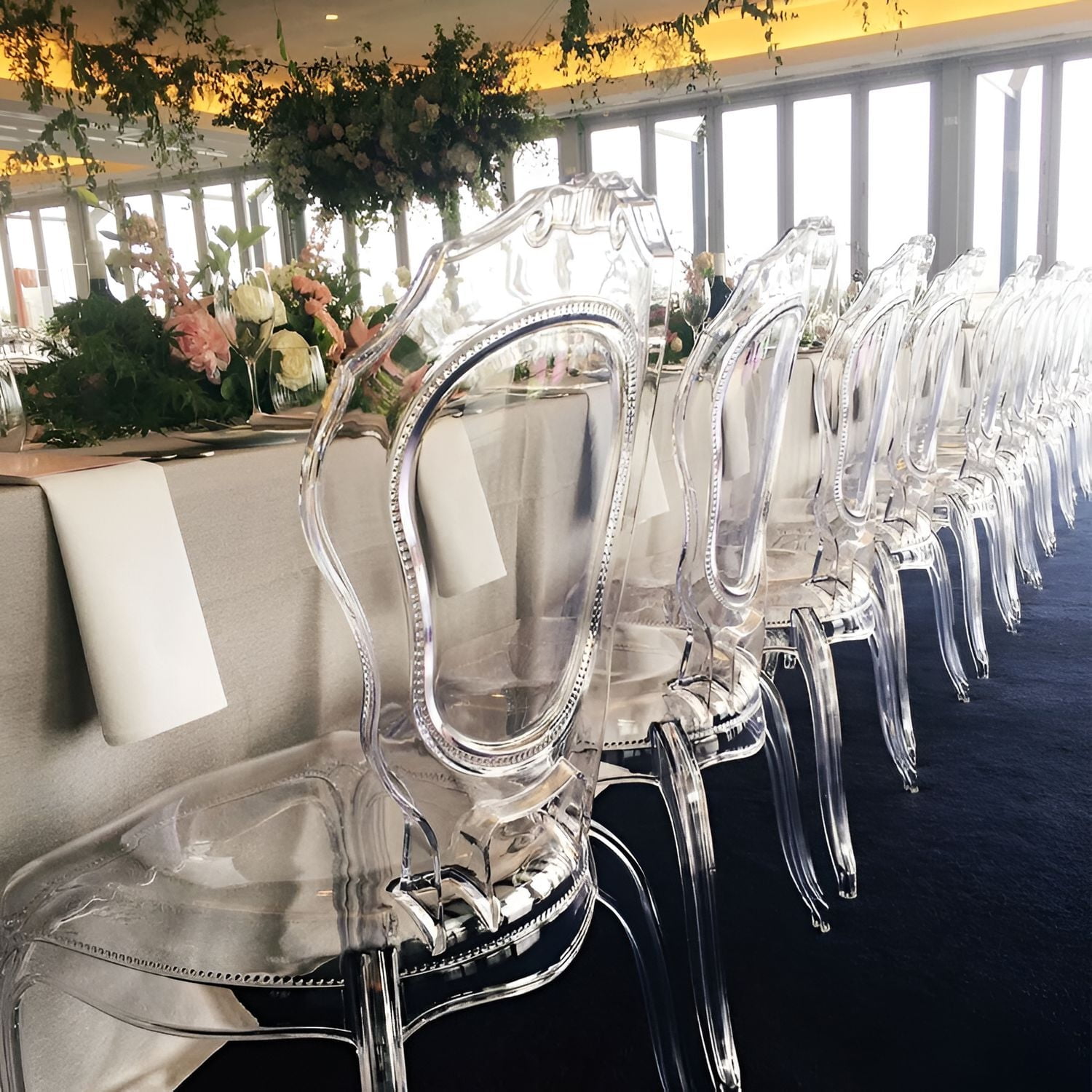 Heavenly Collection Clear Plastic Armless Chair for Dining Area