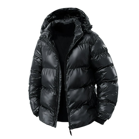 Daznico Jackets for Men,Heavy Duty Thermal Coat Winter Warm Insulated Outerwear with Hood for Cold Weather Windproof Casual Jacket,Mens Winter Coats,Size:3XL