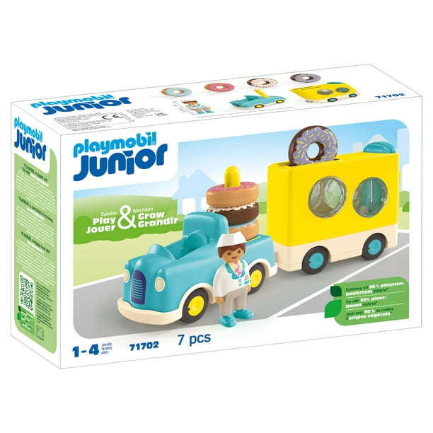 Camión Toy Playmobil Junior Donut con apilamiento y clasificación, 1+