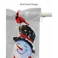 thumbnail image 5 of Faux Linen Valances for Windows Winter Christmas Cardinal Bird Snowman Curtains Valance Light Filtering Rod Pocket Small Window Treatment for Kitchen Living Room Bedroom 42x12In, 5 of 6