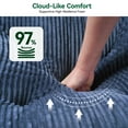 thumbnail image 4 of BEHOST 70" Modern Corduroy Futon Couch Bed, Space-Saving Convertible Sofa for Apartment, Navy Blue, 4 of 10