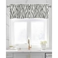thumbnail image 2 of Beige Black Stripe Kitchen Valances for Windows Farmhouse Linen Window Valance Curtain for Living Room Window Treatment Abstract Art Vertical Wave Lines Valance Rod Pocket Topper Drape, 60 x 18 Inch, 2 of 6