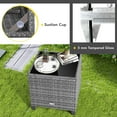 thumbnail image 2 of Gymax Set of 3 Rattan Furniture Bistro Set Cushioned Sofas Side Table Armrest Black, 2 of 4