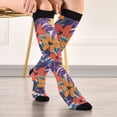 thumbnail image 5 of FORMRS Womens Knee High Socks Casual Long Thick Travel Daily Wear, 2 Pairs, Colorful Painted Flowers Pattern, 5 of 6