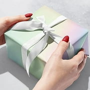 Jillson Roberts 1/4 Ream All-Occasion Gift Wrap, 208 feet x 24 inches, White Iridescent