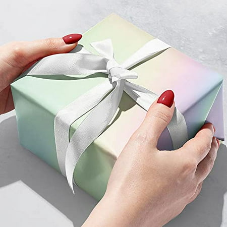 Jillson Roberts 1/4 Ream All-Occasion Gift Wrap, 208 feet x 24 inches, White Iridescent