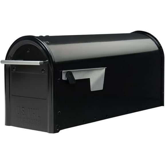 Architectural Mailbox, black with silver trim