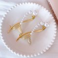 thumbnail image 1 of TABLZONE 2Pcs Golden Hair Barrettes with Delicate Rhinestones and Pearls for Event Hairstyles, 1 of 8