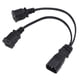 thumbnail image 2 of C Cable de Alimentació del adaptador del Divisor, 30 cm 1 en 2 out iec320 c14 masculino a nema 1 15r cable de alimentación femenina pvc shell outter para monitorios lcd, 2 of 7