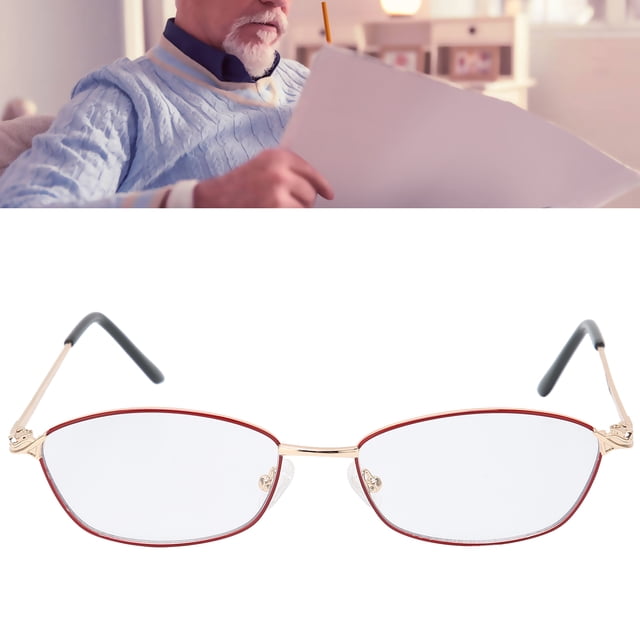 Gafas De Presbicia Para Ancianos Con Montura Roja De Lectura, Gafas De Lectura Bifocales Portátiles Con Bloqueo De Luz Azul+150