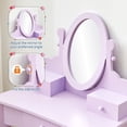 thumbnail image 4 of Bingirl Wooden Vanity Set with Mirror and Stool - Princess Makeup Dressing Table for Pretend Play, 4 of 5