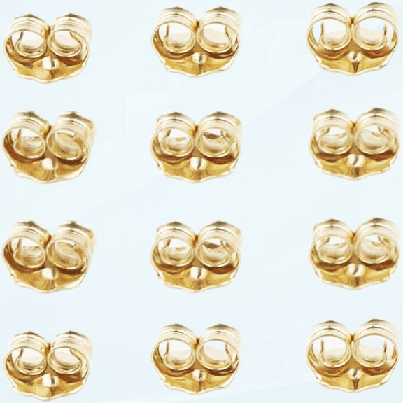 14K Gold Earring Backs Yellow Ear Locking for Stud Ear Rings (6 Pairs)