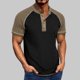 thumbnail image 1 of pstuiky Camisas casuales de manga corta para hombre, Blusa informal de manga corta con cuello vuelto y media cremallera para hombre camisas casuales para hombre l, 1 of 7