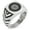 Silver, variant on Stainless Steel Sakakibara Samurai Crest Chevron Pattern Biker Style Polished Ring