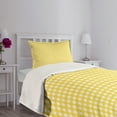 thumbnail image 5 of Ambesonne Checkered Quilted Bedspread Set 2 Pcs, Retro English Yellow, Twin Size, Yellow White, 5 of 6