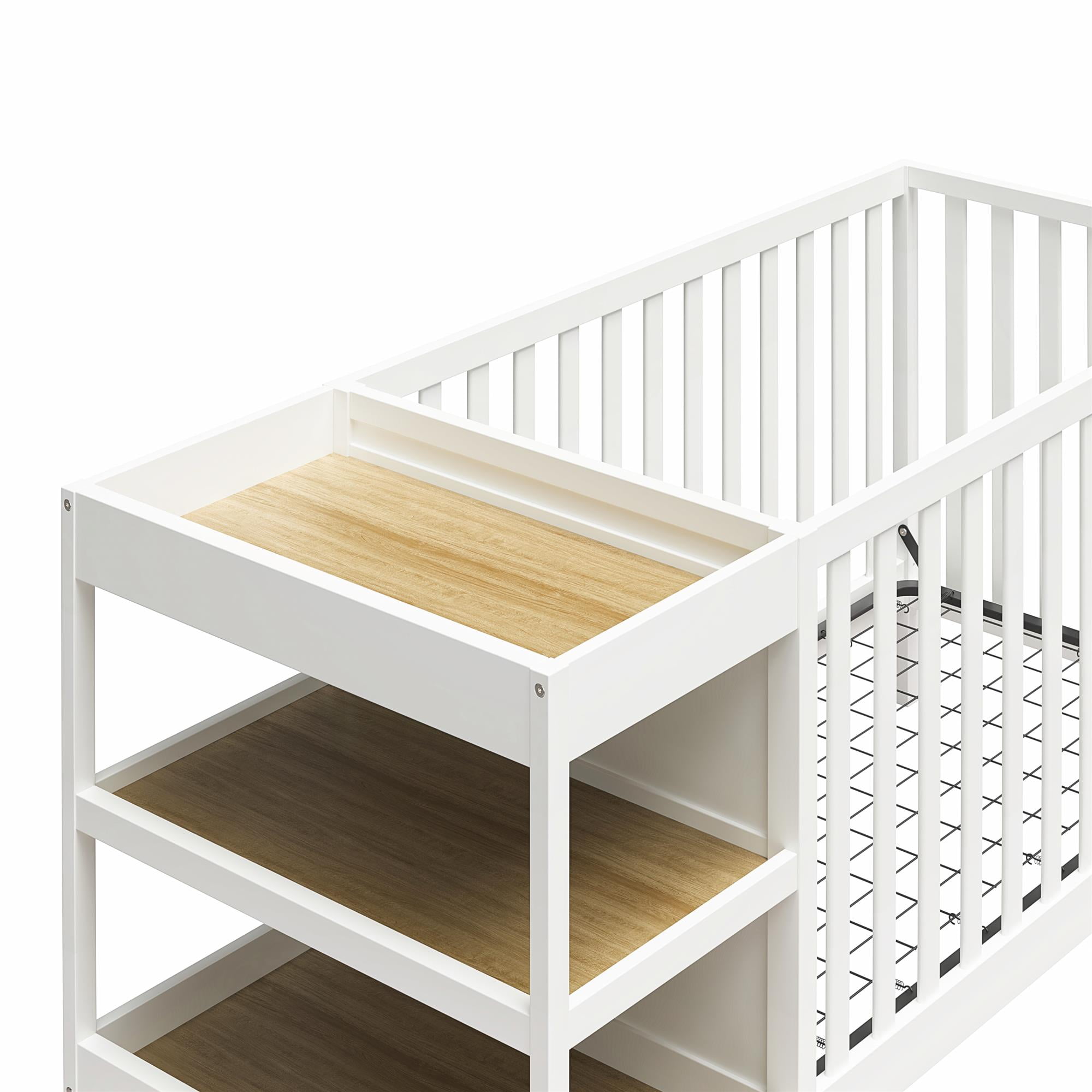 Baby Relax Ema 3-in-1 Convertible Crib & Changer Combo, White