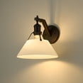 thumbnail image 5 of Yep by Golden Lighting Orwell 1-light Wall Sconce in Matte Black and Opal Glass, 5 of 8