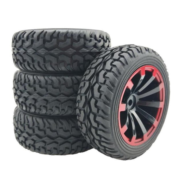 Neumático de rueda de goma de 4x75mm, hexagonal de 12mm para 144001, modelo Truck, coche todoterreno, accesorios DIY C Hugo rc ruedas y neumáticos