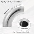 thumbnail image 3 of Unique Bargains OD 2.45Inch 90 Degree Mandrel Bend Elbow Exhaust Elbow Pipe for Car SS304 Stainless Steel Silver Tone, 3 of 6