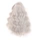 thumbnail image 4 of Peluca de muñeca larga y rizada con flequillo recto y cabello largo, peluca de repuesto para muñeca de 7.3 a 8.3 pulgadas de circunferencia de cabeza, color gris plateado., 4 of 14