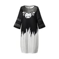 thumbnail image 4 of Enwejyy Womens Plus Size Dresses Cocktail Party Business Ball Gown Floral Print 3/4 Sleeve Lace Stitching Bodycon Dresses Plus Size, 4 of 5