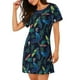 thumbnail image 2 of Fotbe Dinosaur Bata de Dormir para Mujer con Estampado, Camisón de Algodón de Manga Corta, Ropa de Dormir Casual, 2 of 6