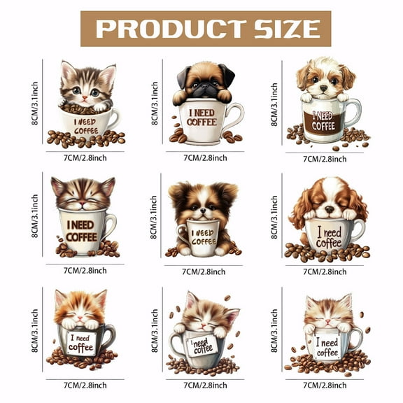 1set 9pcs 9 styles Plastic Heat Transfer Film Logo Stickers set for T-Shirt Bags Hats Jackets Mixed Shapes 80x70~80mm 1pc/style
