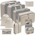 thumbnail image 1 of 10 Set Packing Cubes For Suitcase, Lightweight Various Sizes Luggage Packing Organizers With Laundry Bag, Foldable Compression Travel Carry On Storage, 1 of 5