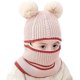 thumbnail image 4 of Gorro de Punto Cálido 2 en 1 Gorro de Invierno con Forro Polar para Niños 2-5 Años Niñas Niños Lana Multicolor, 4 of 5