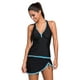 thumbnail image 2 of ABPHQTO Conjunto de tankini con falda y falda de traje de baño azul real con ribete en contraste para mujer, 2 of 5