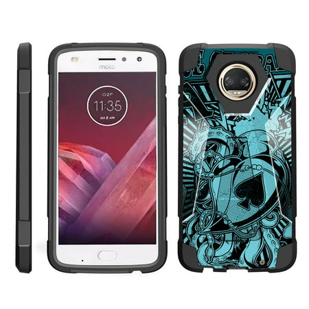 TurtleArmor ® | For Motorola Moto Z2 Force | Motorola Moto Z2 Play XT1710 [Dynamic Shell] Dual Layer Hybrid Silicone Hard Shell Kickstand Case - Ace of Spades (Best Slot Machines To Play In Vegas 2019)