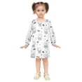 thumbnail image 2 of Girls' long-sleeved dress Cute Cartoon Cat Girls' A-line dress with ribbed cuffs Soft and comfortable, 2 of 6