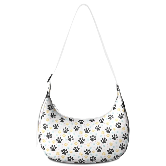 Dog Paw Print Crossbody Bag for Women – Cute Puppy Pattern, Adjustable Strap, Artistic Watercolor Design, Ideal for Dog Lovers and Pet Enthusiasts