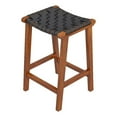 thumbnail image 1 of Yala Milieu du Siècle Moderne en Cuir Tissé Noir Tabouret, 1 of 5
