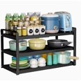 thumbnail image 1 of 2 Tier Under Sink Organizer Under Sink Expandable Cabinet Shelf Heightening Guardrail Multifunctional Kitchen Shelf Bathroom Cabinet Shelf Organizer Rack, 26-cm Length Adjustment,3 Floors,30 * 40CM, 1 of 8