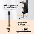 thumbnail image 4 of TARION Desktop Light Stand with 1/4" 3/8" Screws for Ring Light Tabletop Mount L Shape Clip Stand Adjustable, 4 of 5