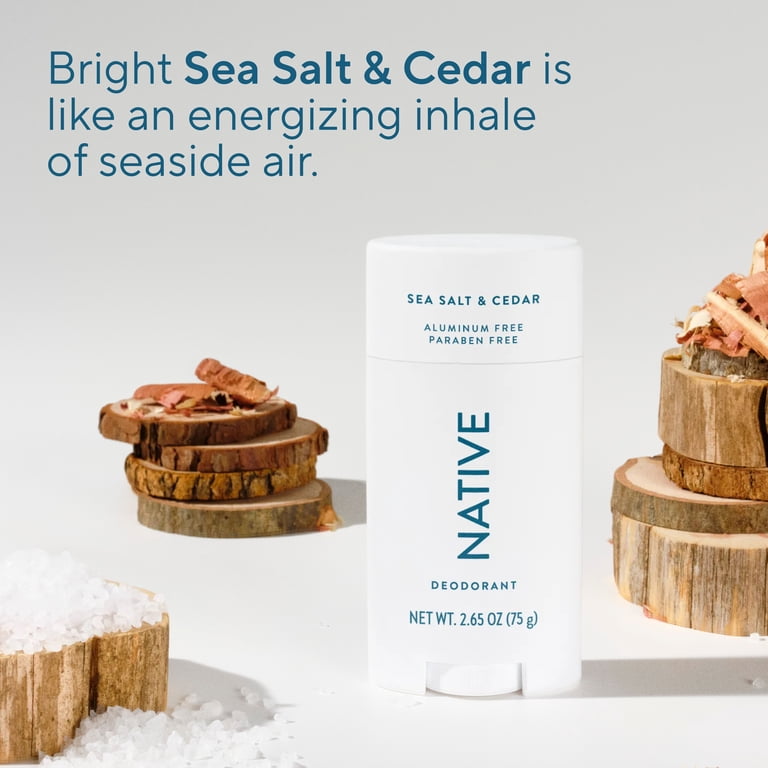 Native, Deodorant, Sea Salt & Cedar 2.65 oz, Aluminum Free